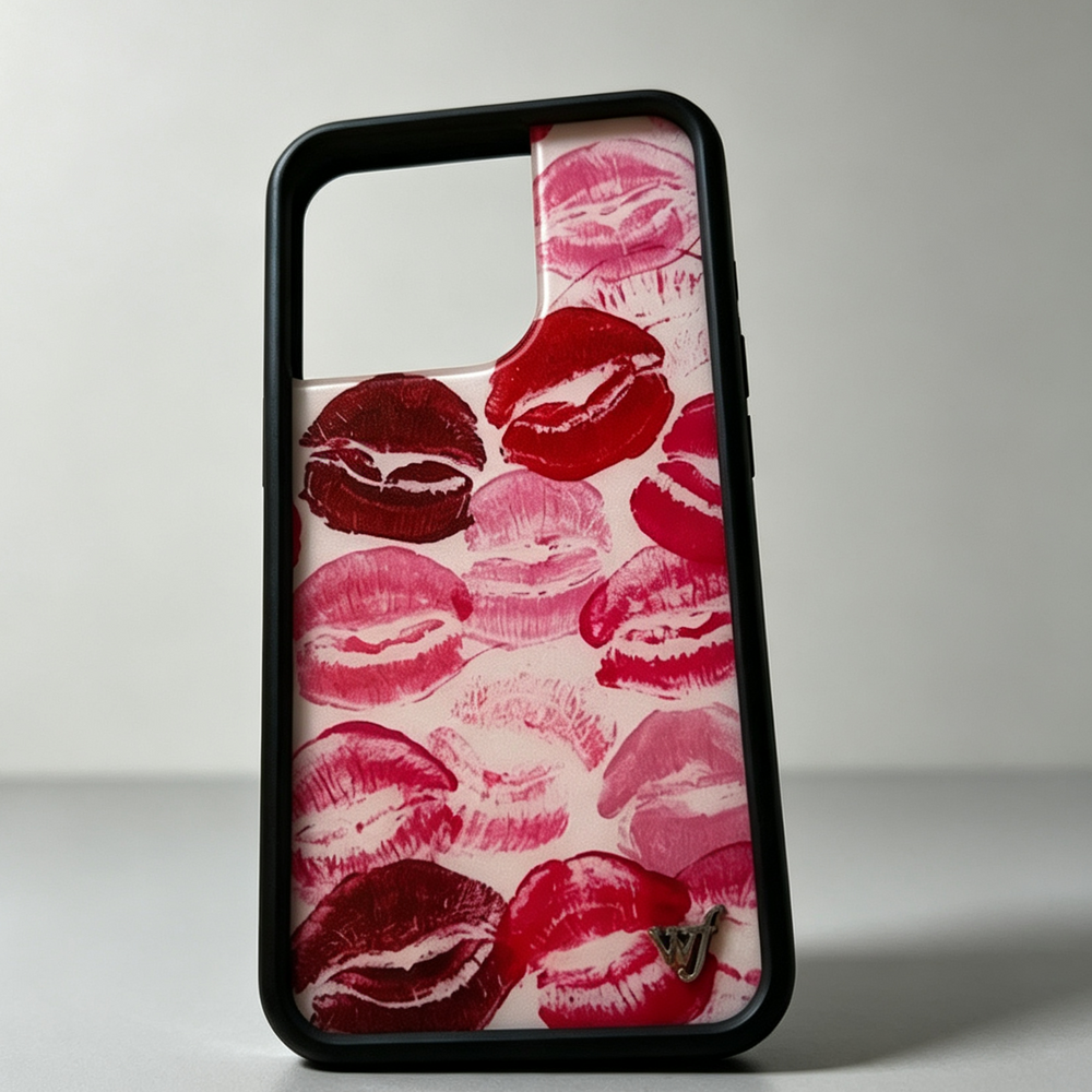 Wildflowers Pink & Red Kiss Print Phone Case